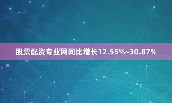 股票配资专业网同比增长12.55%~30.87%